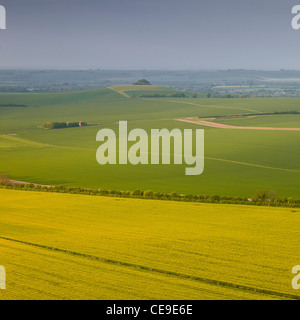 La recherche à travers la vallée de Pewsey dans Wiltshire de Knapp Hill. Banque D'Images