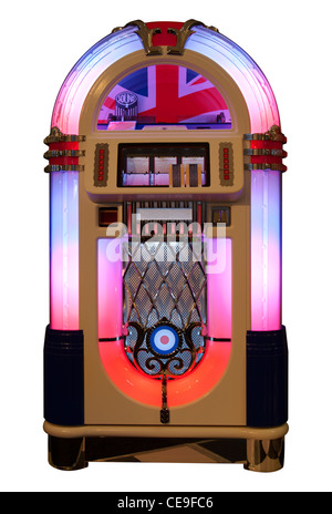 Vintage jukebox isolés dans White Banque D'Images