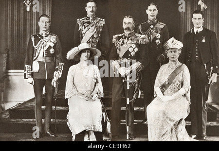 La famille royale du roi George V d'Angleterre Banque D'Images