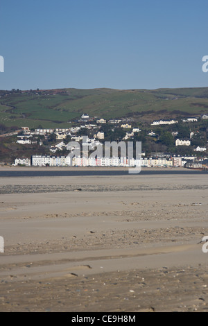 L'estuaire et Aberdyfi Dyfi, vu de la réserve Ynyslas Banque D'Images