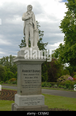 Sculpture de Robert Burns dans les jardins botaniques de Timaru, Nouvelle-Zélande Banque D'Images