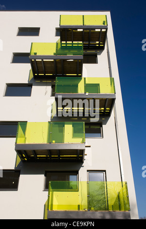 Nouveaux appartements dans un bloc développé par Skanska dans Coldharbor Lane à Camberwell, Lambeth, Londres Du Sud Banque D'Images