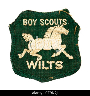 Boy Scouts Vintage patch uniforme (Wiltshire, Angleterre) Banque D'Images