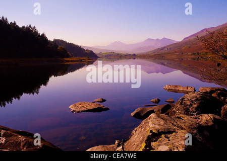 Llynnau Mymbyr , Plas y Brenin. Banque D'Images