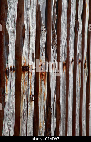 Clôture en bois patiné, vue de détail Banque D'Images