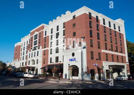 Hampton Inn & Suites hotel, downtown, Gainesville, Floride, USA, bâtiment, architecture, palmier, ciel bleu Banque D'Images