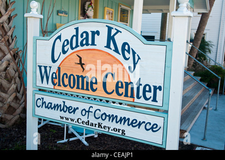 Cedar Key Welcome Center, Chambre de Commerce, Florida, United States, USA Banque D'Images