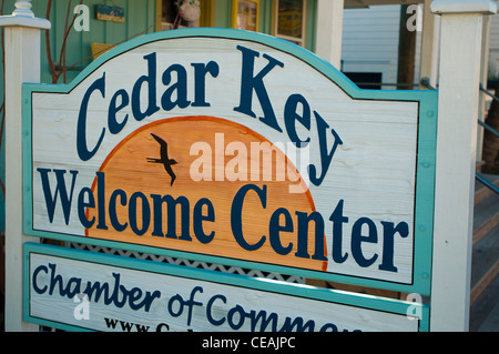 Cedar Key Welcome Center, Chambre de Commerce, Florida, United States, USA Banque D'Images