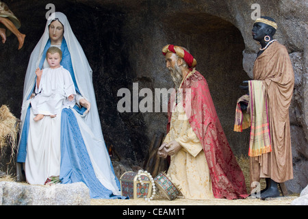La basilique Saint Pierre, la Basilique di San Pietro Rome Vatican crèche Banque D'Images
