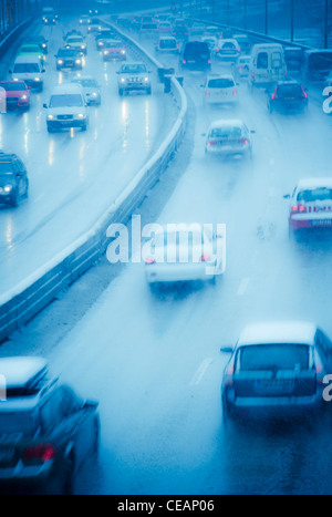 La circulation sur l'autoroute, la Suède Banque D'Images