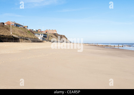 Mundesley mer et plage hors saison Banque D'Images