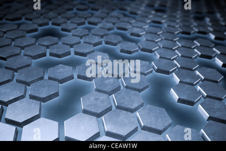 Résumé Contexte les plaques métallique hexagonale Banque D'Images