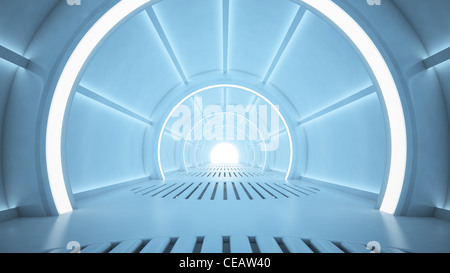 Le rendu de l'intérieur de la science-fiction - corridor sci-fi Banque D'Images