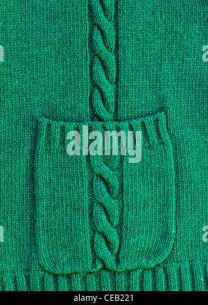 Arrière-plan de laine pull en tricot vert texture Banque D'Images