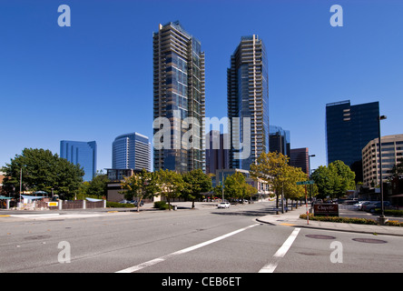 Des immeubles de bureaux du centre-ville Bellevue Washington USA Banque D'Images