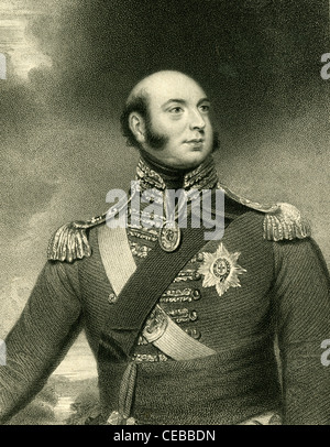 1830 gravure du Prince Edward, duc de Kent et Strathearn. Banque D'Images