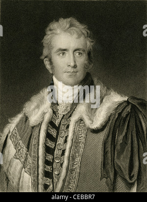 1830 Gravure de William Amherst, comte Amherst. Banque D'Images