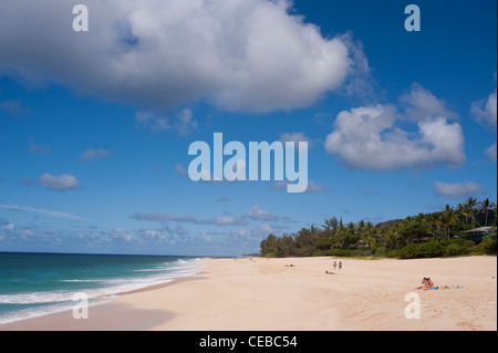 Tropical Beach sur la côte nord d'Oahu, Hawaii Banque D'Images