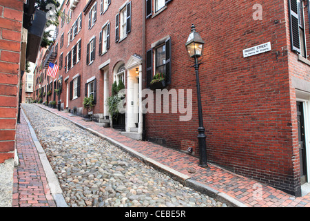 Chestnut Street à Beacon Hill, le centre-ville de Boston, Massachusetts, États-Unis Banque D'Images