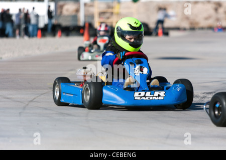 LAS VEGAS NEVADA - février 04:Go Kart junior race au Las Vegas Speedway le 12 mai 2008 à Las Vegas au Nevada. Banque D'Images