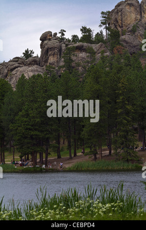 American Black Hills Custer State Park Sylvan Lake Landscape Dakota du Sud aux États-Unis surplombant sur la montagne haute résolution Banque D'Images