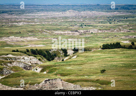 American Badlands montagnes rocheuses Parc national Dakota du Sud aux États-Unis paysage américain prairies prairies érosion formation nature personne horizontal hi-RES Banque D'Images