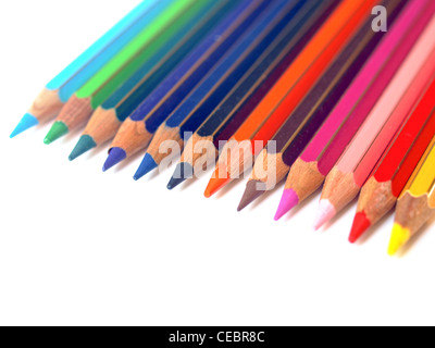 Crayons de couleur à couleur ou tirer sur papier Banque D'Images