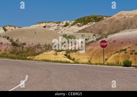 Parc national des Badlands Dakota du Sud SD Yellow Mounds Mound images photos photos photographie horizontale aux États-Unis US haute résolution Banque D'Images