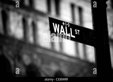 Signe de Wall Street dans le lower Manhattan New York Banque D'Images