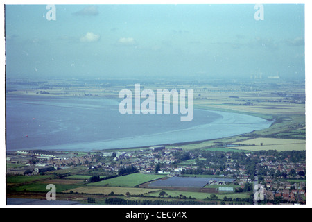 Photographie aérienne oblique à l'ouest à partir de autour de 1500ft de l'estuaire de la Humber, montrant Welton & Brough en premier plan Banque D'Images