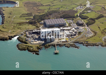 Vue aérienne de la centrale nucléaire de Wylfa, Banque D'Images