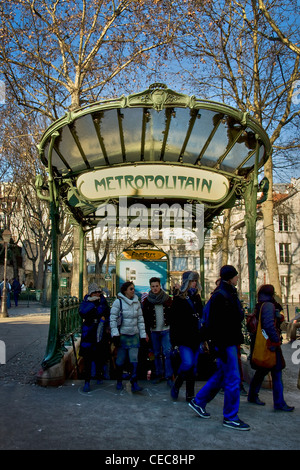 Entrée de la station de métro Abbesses '' Paris (France) Banque D'Images