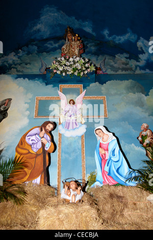 Crèche de Noël à l'église de Nuestra Señora de las Mercedes , Guarare, péninsule Azuero, Panama Banque D'Images