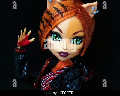 Poupée Monster High Werecat Toralei Fille d'un chat avec les yeux et les oreilles Banque D'Images