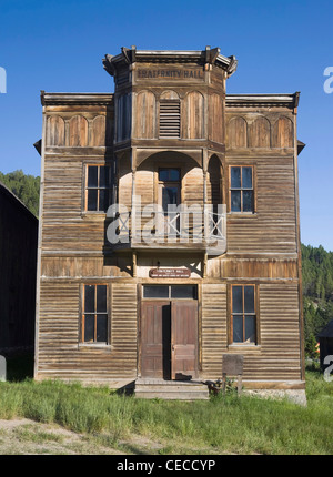 USA, Montana, à Elkhorn. Située sur la fraternité construite lors d'une ruée vers l'argent dans les montagnes de cornes. Banque D'Images