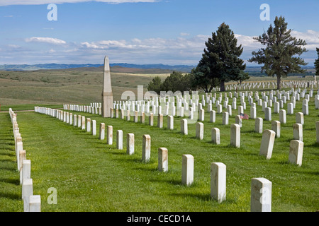 Cimetière national à Little Big Horn Battefield National Monument, au Montana. Banque D'Images