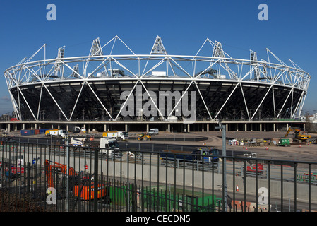 Le stade olympique de Londres au cours de la construction février 2012. Banque D'Images