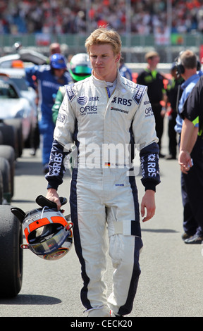 L'équipe de Nico Hülkenberg Williams à l'édition 2010 du British Grand Prix de Formule 1 Banque D'Images