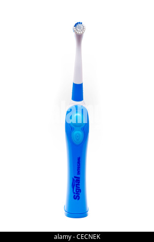 Brosse à dents électrique - modèle sur fond blanc Banque D'Images