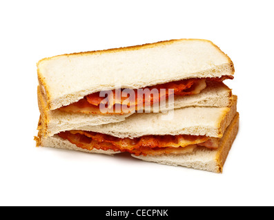 Bacon sandwich sur fond blanc Banque D'Images