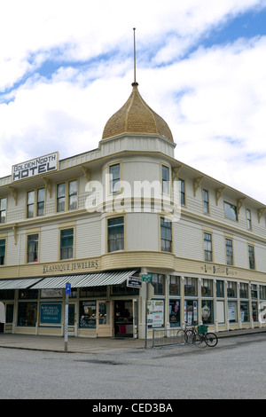 Ancien bâtiment de l'hôtel à Skagway, Alaska, USA Banque D'Images