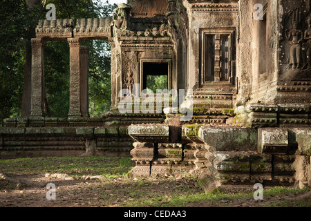 Dans les ruines du temple d'Angkor Wat Banque D'Images