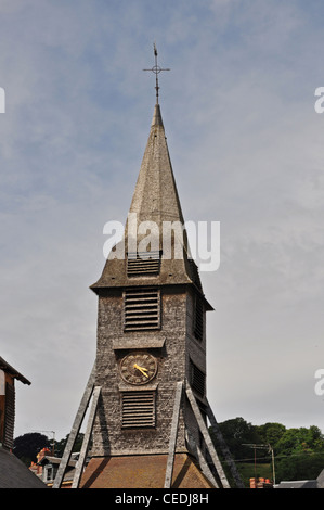 EUROPE, FRANCE, Honfleur, Eglise Ste Catherine (église catholique St Catherine, 15e siècle), d'un clocher (15C) Banque D'Images