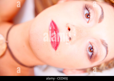 Woman's face close up Banque D'Images