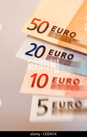 Fan de taille différentes devises Euro Banque D'Images