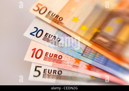 Fan de taille différentes devises Euro Banque D'Images