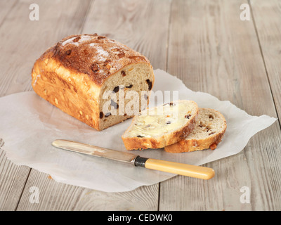 Bara Brith, le gallois avec des fruits secs pain levure Banque D'Images