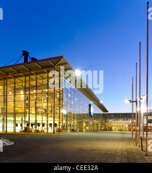 Messe Erfurt Centre des congrès, des expositions, dans la soirée, Erfurt, Thuringe, Allemagne, Europe Banque D'Images