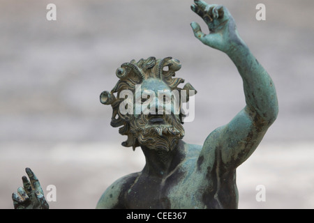 Satyr (Fauno) Statue de bronze Faun à Pompéi Italie Banque D'Images