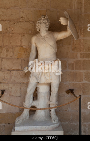 Statue au château de Bellver, Majorque Banque D'Images